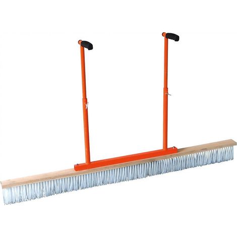 Mondelin – Balai à débuller 0,80 m pour finition de chape – Acier époxy, monture en bois – Fibre nylon 10 cm – Poignées réglables (1/2)