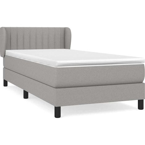 Maison Exclusive - Boxspringbett mit Matratze Hellgrau 100x200 cm (1/5)