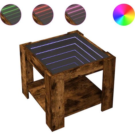Maison Exclusive - LED-Couchtisch Räuchereiche 53x53x45 cm Holzwe