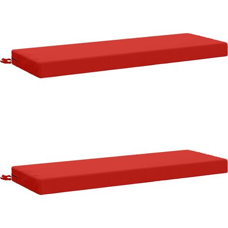 Coussins de banc 2 pièces SOEST 2 pc 100 % polyester Rouge vidaXL