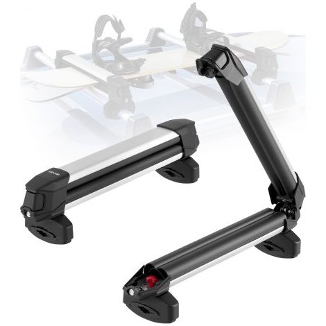 Portaequipajes de Techo, para hasta 4 Pares de Esquís/2 Tablas de Snowboard, con Cerradura con Acolchado de Goma, para la Mayoría de las Barras Transversales Ancho de Carga de 465 mm, Negro (1/5)