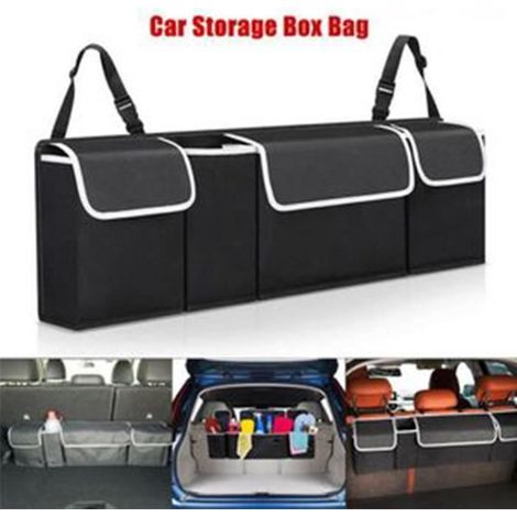 Boîte de rangement pour coffre de voiture - Sac de rangement noir (1/4)