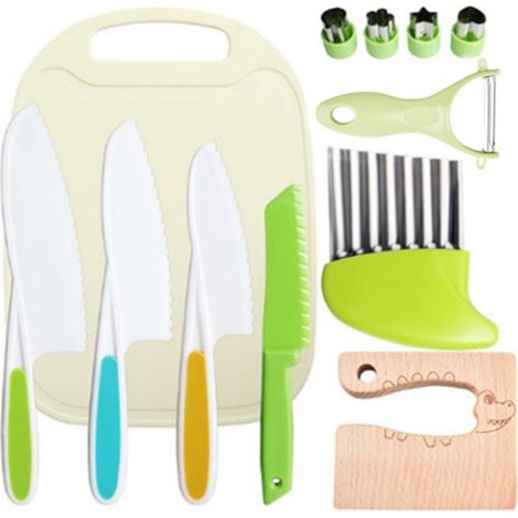 12-teiliges Kinderküchenmesserset – Sichere Messer für Obst und Gemüse, Küchenutensilien für Kinder