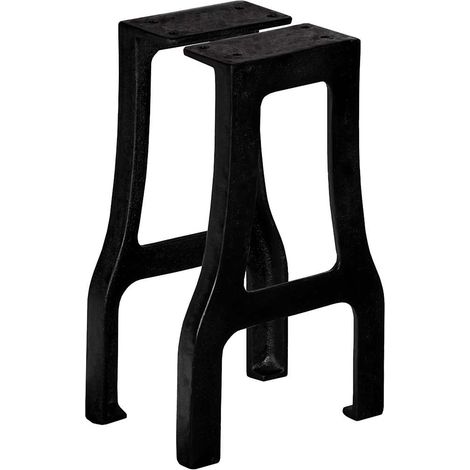 Pieds de banc 2 pièces en fonte noire, cadre en A, 25 x 41 cm - PANGIVO (1/5)