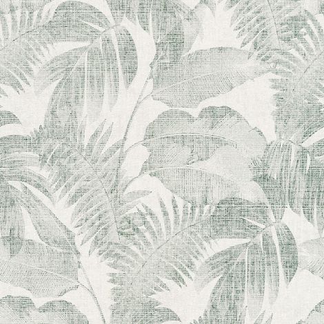 Papel pintado naturaleza Profhome 373964 papel pintado no tejido ligeramente texturado de estilo used look mate verde blanco-crema beige 5,33 m2 (1/5)
