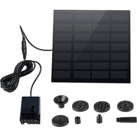 Kit de pompe à fontaine solaire, adapté aux bassins de jardin, aux bains d'oiseaux, aux aquariums et aux pelouses économe en énergie et silencieux. (1/5)