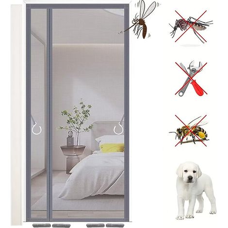 Protection Moustiquaire Magnétique 90x210 cm - Porte de Maison Transparente - Résistante aux Chats - Anti-Moustiques et Mouches (1/5)