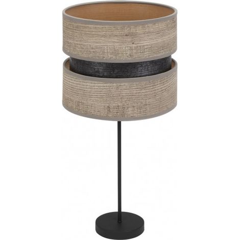 Lampada da Tavolo Alta Colet 1xe27 Legno Nero/Grigio 61x30x30 Cm