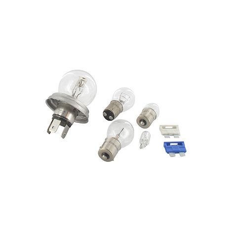 Geschenkset mit 5 12V-Notfallampullen, bestehend aus je einer Glühbirne der Referenzen R2, P21w, P21/5w, R5w und W5w. -pl