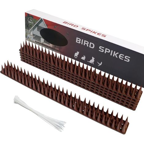 Packung mit 10 Anti-Tauben-Spikes für Zäune, Anti-Eindring- und Anti-Kletter-Spikes für Vögel, Eichhörnchen, Tauben und Katzen