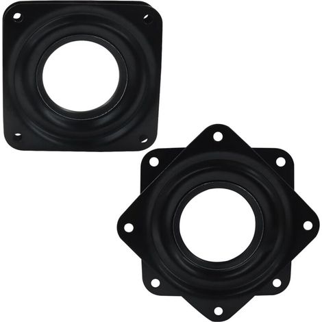 Lot de 2 Plateau tournant de 7,2 cm (3 pouces), support pivotant, plateau tournant rond, pour bureau, noir.