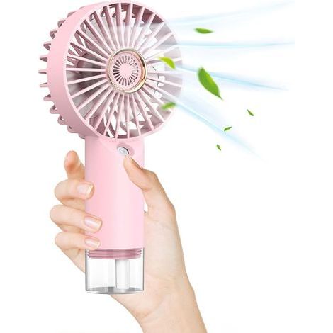 Ventilateur portable à brumisateur, mini ventilateur portable rechargeable par USB - Ventilateur de poche rafraîchissant, ventilateur portatif pour le camping, le bureau, les activités de plein air et (1/5)