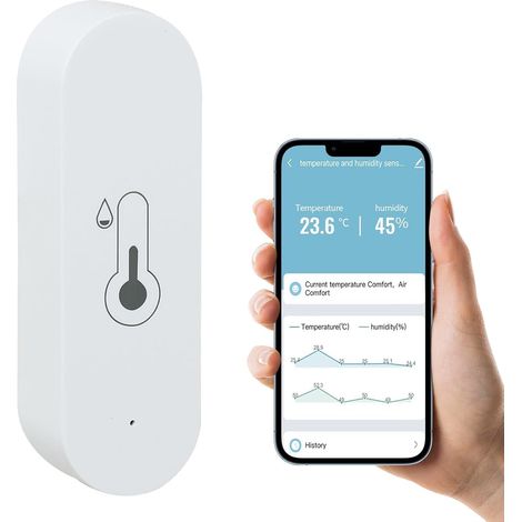 WiFi Thermometre Hygrometre Interieur Intelligent Thermomètre Intérieur Bluetooth Application de Capteur à Distance pour Serre à Vin, Cave À Vin,Sous-sol (1/5)