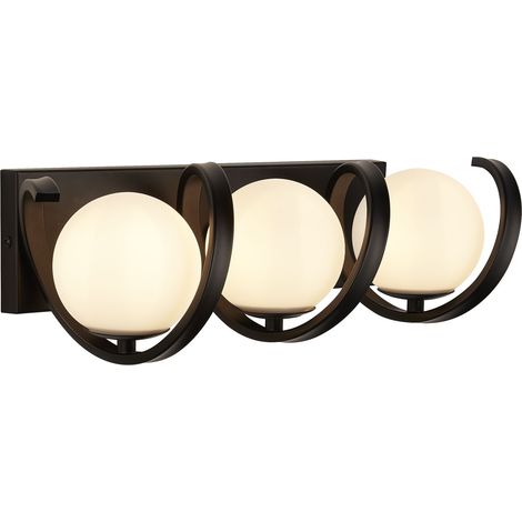 Searchlight Twister Applique murale à 3 lumières, noir mat, verre opale mat (1/4)