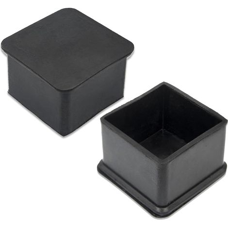 2 Pack, Chair Leg Cover Square Anti-Scratch Protective Cover Heavy Duty Rubber 40x40mm, 4.0x4.0cm, Black (1/5)