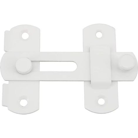Verrou de Porte Coulissante Serrure de Porte Loquet à Bascule Boulon de Verrouillage de Boucle avec Vis pour Porte, Fenêtre, Placard et Jardin, Blanc Brillant en Acier Inoxydable, EMS9001W (1/5)