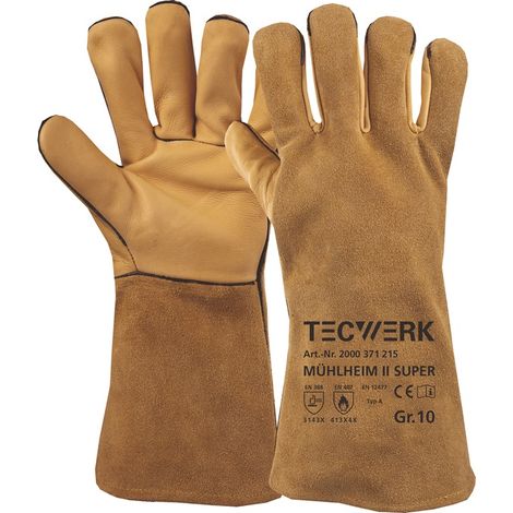 TECWERK Schweißerhandschuhe Mühlheim II Super Gr.11 gelb EN 388/407/12477 6PA TW