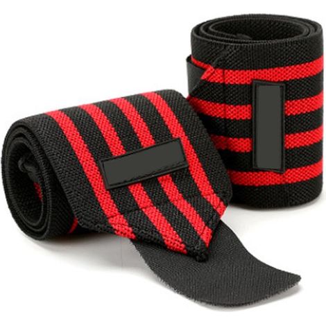 Bracelets de musculation pour haltérophilie – Supports de poignet réglables de 50 cm – Avec boucle pour le pouce et fermeture Velcro – Pour l'entraînement de force et la force athlétique (1/5)