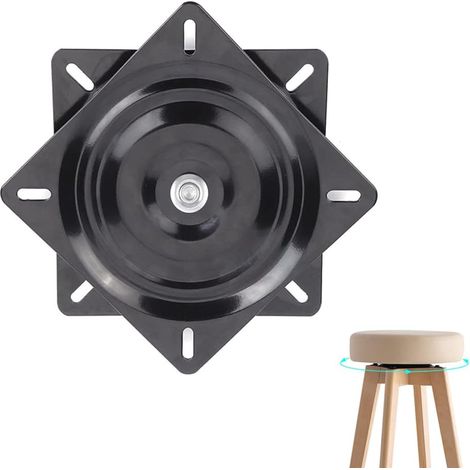 Roulement de la Table Rotative, Plaque Tournante Carrée, Plaque Tournante à Billes d'Acier, Roulement à Billes de Table Rotative à 360°, pour Bureaux, Étagères, Bureaux, 6 Pouces, Noir (1/5)