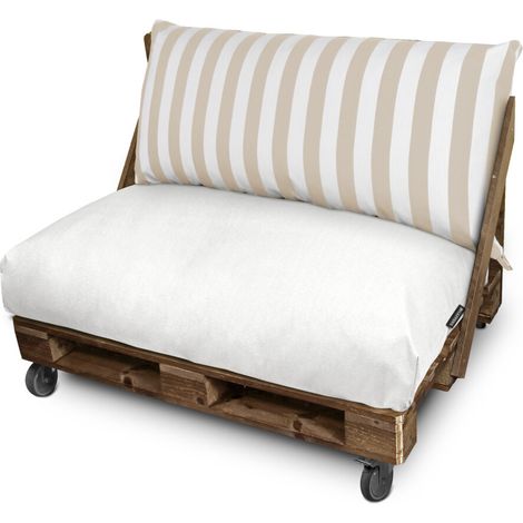 Coussin pour palette Toldotex Blanc-Écru Housse Siège 80x80x20 (blanc-lisse) Sans Garnissage Blanc-Écru (1/5)