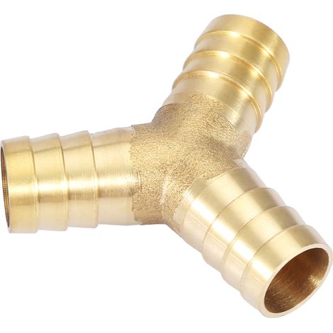 Raccord de tuyau en laiton en forme de Y à 3 voies pour air, eau et gaz (diamètre extérieur 16 mm, 1 pièce) (1/5)