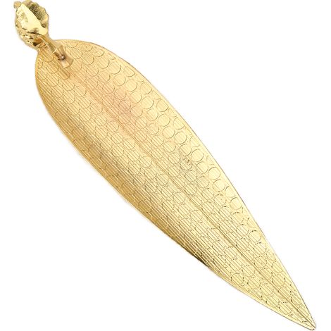 Porte-encens en forme de feuille, pratique, portable, durable et robuste, idéal pour la méditation, le yoga, la maison ou le bureau (doré). (1/5)