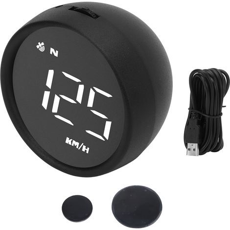 Compteur de vitesse GPS avec écran HUD de 2,6 pouces, fonctions multiples, survitesse, fatigue, rappel de conduite, pour voiture, moto, SUV, van, camping-car, bus, lumière blanche (1/4)