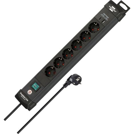 Brennenstuhl 1951160608 Multipresa con interruttore Nero 1 pz. (1/5)