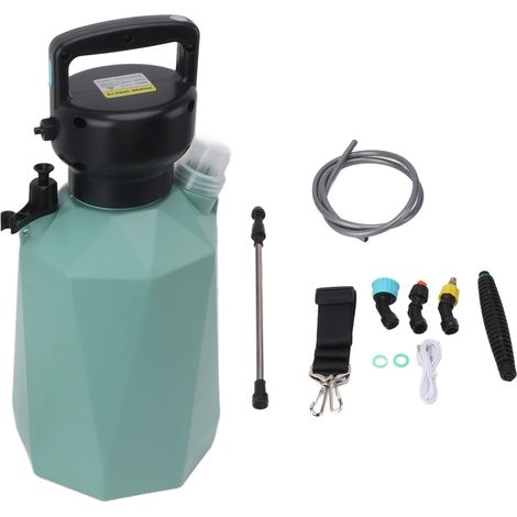 Flacon pulvérisateur électrique 3 buses 2400 Mah 3.7V 5L, alimenté par batterie, pour jardin, fertilisation des plantes, losange vert