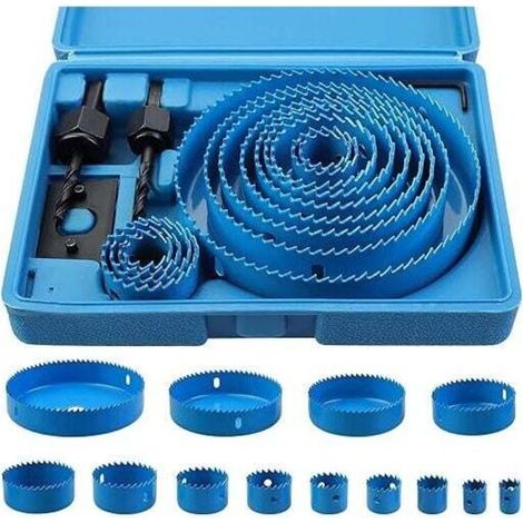 Tigrezy 17 Pcs Kit Scies Cloches bi-métal en Acier Carbone 19-127mm Scie Cloche Coffret pour Bois, Plaque de Plâtre et Plaques de Plâtre (1/4)