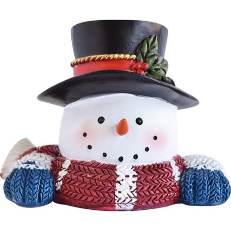 Statue De Bonhomme De Neige - Résine - Décoration Hivernale Pour Intérieur - Avec Lumières Led - 13 X 9,5 X 10 cm - Lot De 3 (1/5)