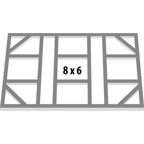 Globel Industries Fundamentbodenrahmen für Gerätehauser "Dream 86" und "Tower 86", aluminium blank, 175 x 234 cm
