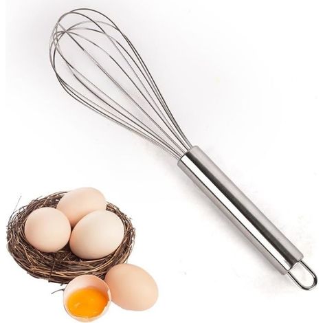1 fouet, batteur à œufs en acier inoxydable, mélangeur, pour mélanger, fouetter, battre et remuer, gadgets de cuisine, accessoires de cuisine, articles de cuisine pour la maison (1/5)