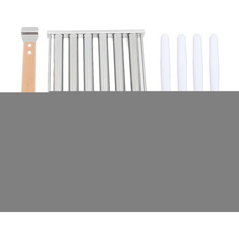Grille roulante détachable en Acier Inoxydable pour Hot-Dogs, Rouleau à saucisses Grill, Design 6 brochettes avec Manche Bois Extra Long et 4 barbecues, (M) - M