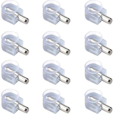 Lot de 20 supports muraux à ventouse transparents pour étagères en verre et en bois (1/4)