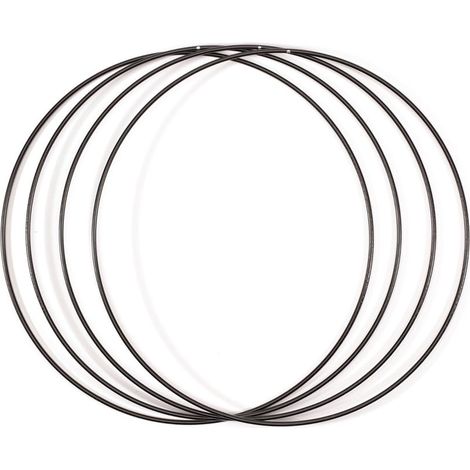 Vaessen Creative Anello in Metallo Ø 20 cm x 3 mm 4 Cerchio Decorativo Nero-Filo Metallico, Fiori Secchi, Macramè, Acchiappasogni, Mobile Fai da Te e Decorazioni da Parete, 20 x 20 x 0.03 cm, 4 Unità (1/3)