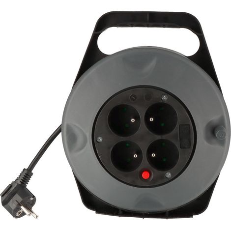 Enrouleur ménager cassette 4 prises 10m (1/2)