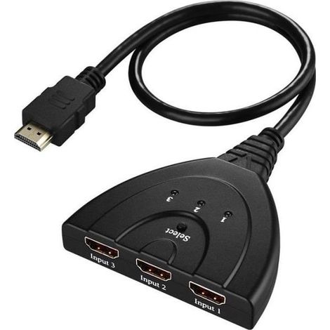 Mini adaptateur HDMI 3 ports séparateur HDMI 1.4b 4K 2K Commutateur 1080P Commutateur HDMI Hub de port 3 en 1 sortie pour HDTV Xbo (1/4)
