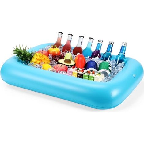 longziming - Plateau flottant gonflable - Plateau de piscine - Accessoire flottant - Pour boissons fraîches - PVC résistant - Convient à une utilisation extérieure - Idéal pour les fêtes au bord de la (1/5)