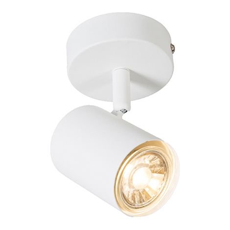 QAZQA + Moderno Foco inteligente blanco con bombilla GU10 WiFi regulable - Jeana Acero Redonda Adecuado para LED Max. 1 x 5 Watt