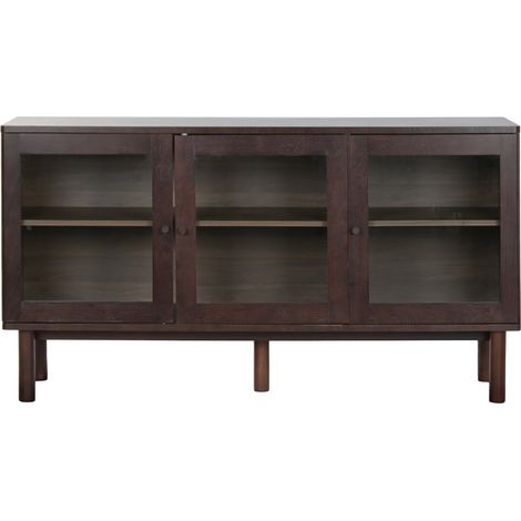 Buffet Mdf Cristal 140X40X75 Marron Oscuro (1/5)