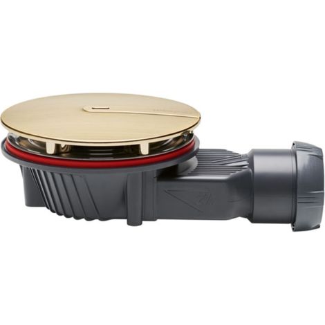 Bonde de douche extra-plate WIRQUIN Slim+ D90 dôme métal doré brossé