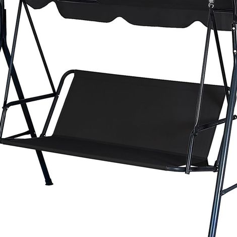 Housse de rechange pour balancelle, tissu Oxford 600D, imperméable, anti-poussière, pour terrasse, balcon et jardin (115x50x50 cm, noir) (1/4)
