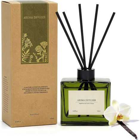 Diffuseur d'parfum Vanille 120ML avec 8 Bâtonnets Diffuseur Parfum (1/5)