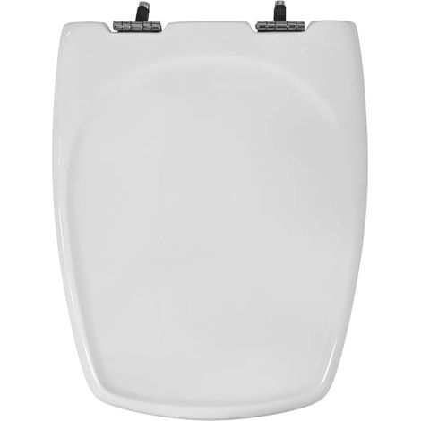 Abattant adulte pour WC – Résine polyester – Fixations horizontales – Coloris blanc – Entraxe 16 cm – Compatible modèle Cheverny – Espinosa