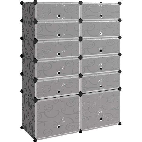 Scarpiera Mobile per scarpe Nera 94x37x125 cm in PP (1/5)