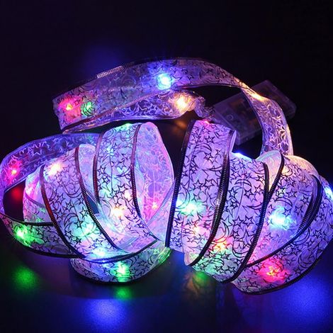 Ruban Lumineux LED - 400 cm - 40 LED Étanche - Pour Décoration Intérieure et Extérieure - Ruban Organza - Alimenté par 3 Piles AA (1/4)
