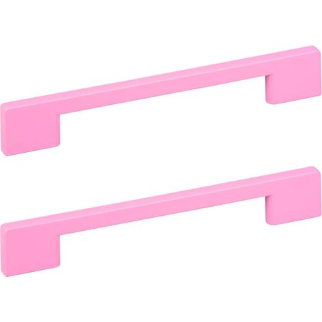 2x Poignée en plastique à visser Chambre enfant Garçon Fille Meuble Tiroir Armoire Commode, 128mm rose (1/3)