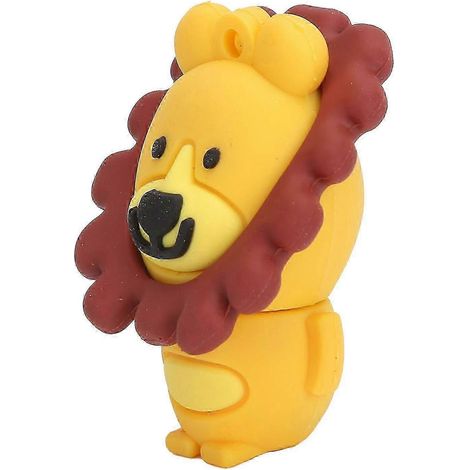 Clé USB 2.0 64 Go en forme de lion avec design 3D et fonction de stockage de données, idéale comme cadeau. (1/5)
