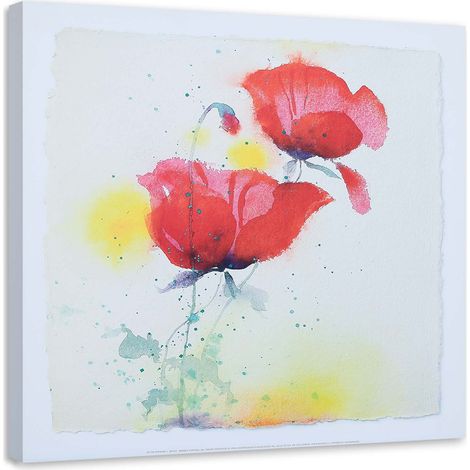 Tableau sur toile Coquelicots rouges 40x40 (1/5)